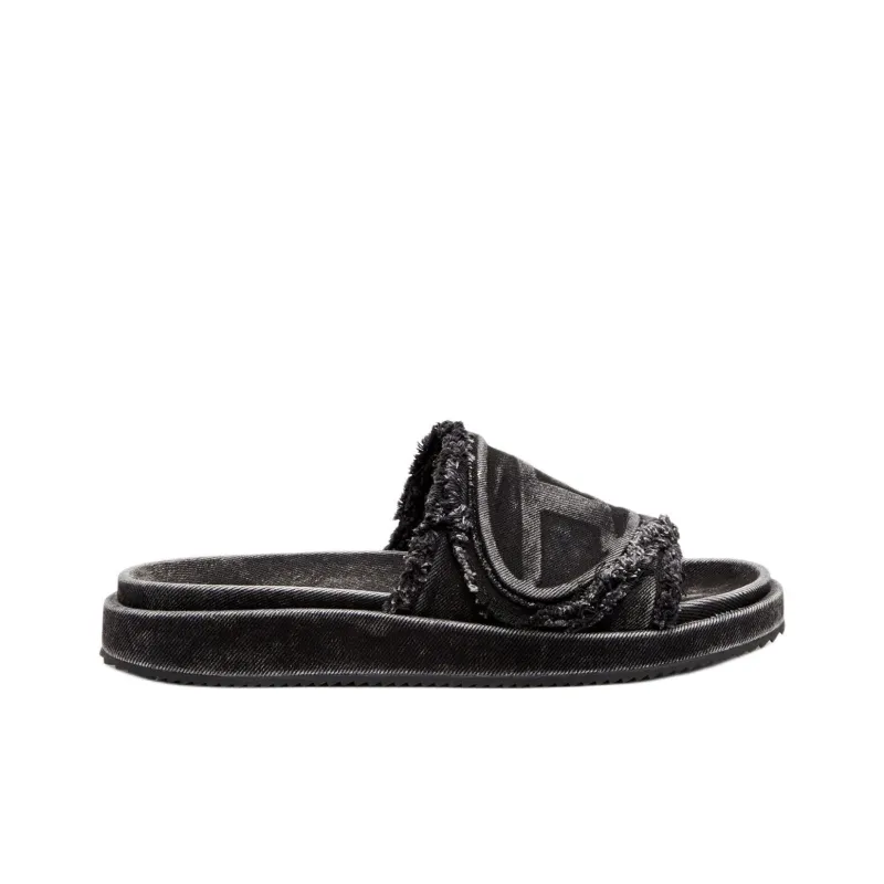 DIESEL OVAL D Series Slide Slippers Unisex Black-1