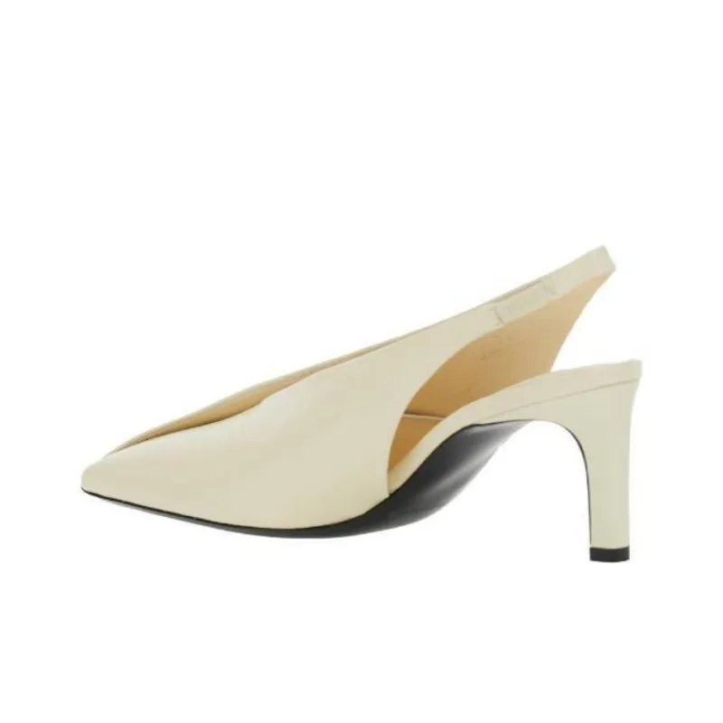 JIL SANDER Slim Heel High Heels Women's Ivory White-3