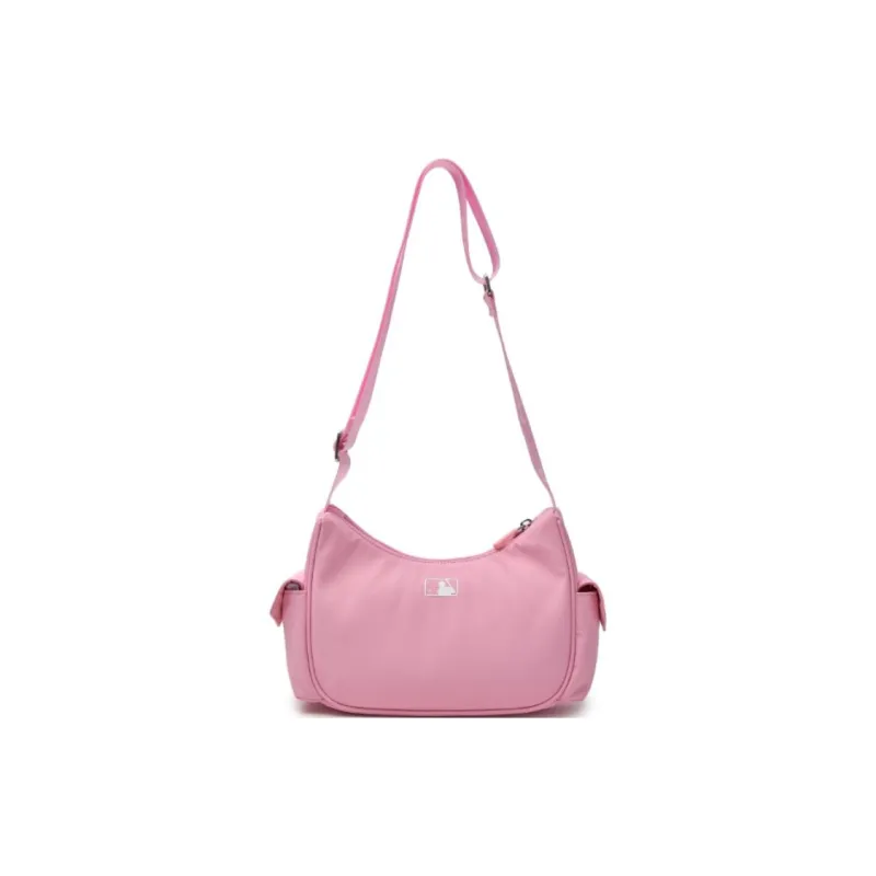 MLB New York Yankees Nylon Hobo Bag Shoulder Bag Women's Pink-3