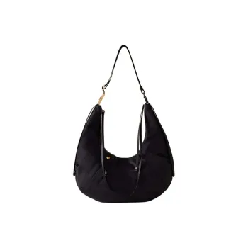 BORBONESE Polyester Handbag, Shoulder Bag Medium Size Women's Black