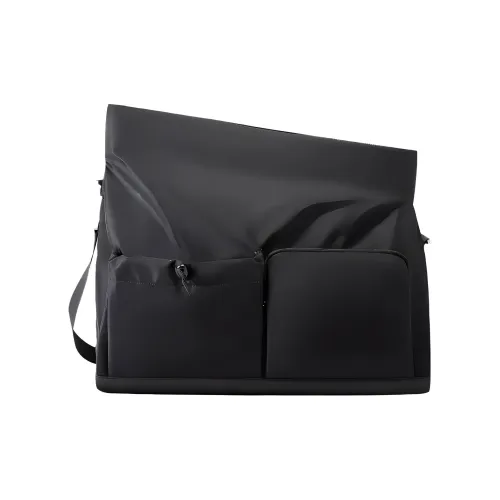 VIHUS Nylon Fabric Gym Bag Large Size Unisex Black/Beige