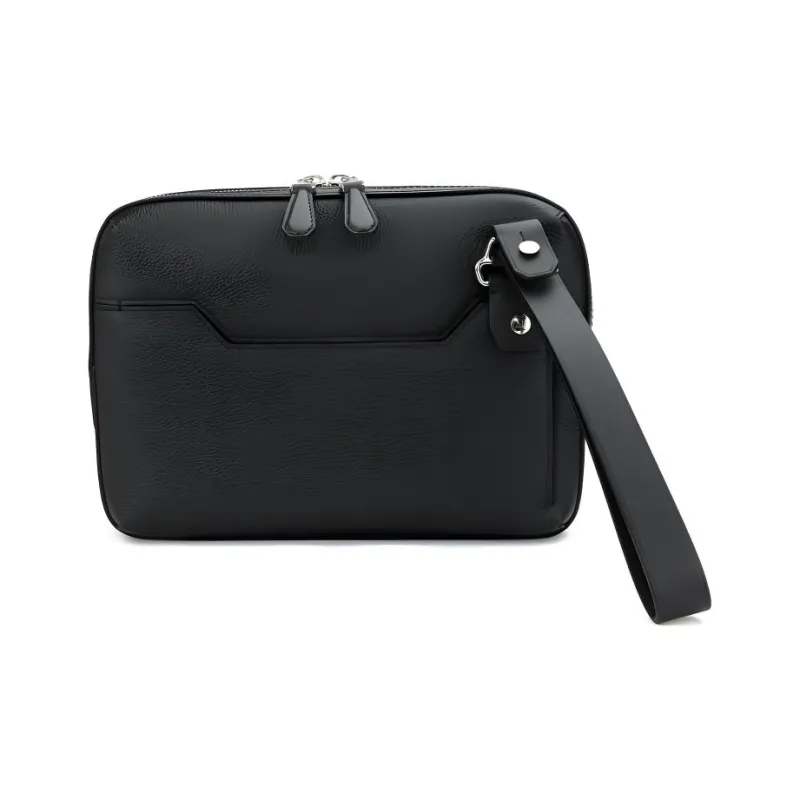 Dunhill Grained Calfskin Clutch Men's Black-2