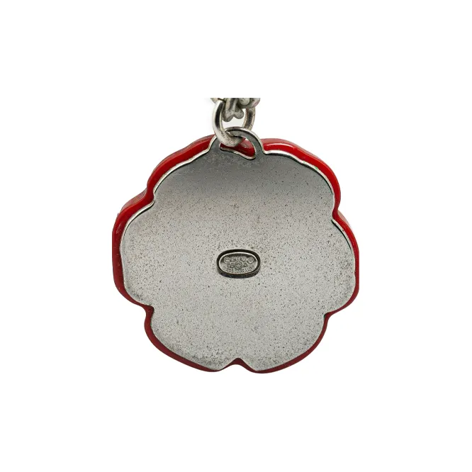 CHANEL 2005 Resin Cc Camellia Charm Necklace Costume Necklace-1