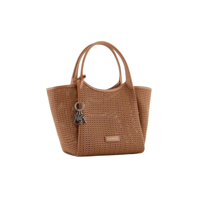 EMPORIO ARMANI Polyester Tote Bag, Shopping Bag, Handbag Tubas Women's Camel-1
