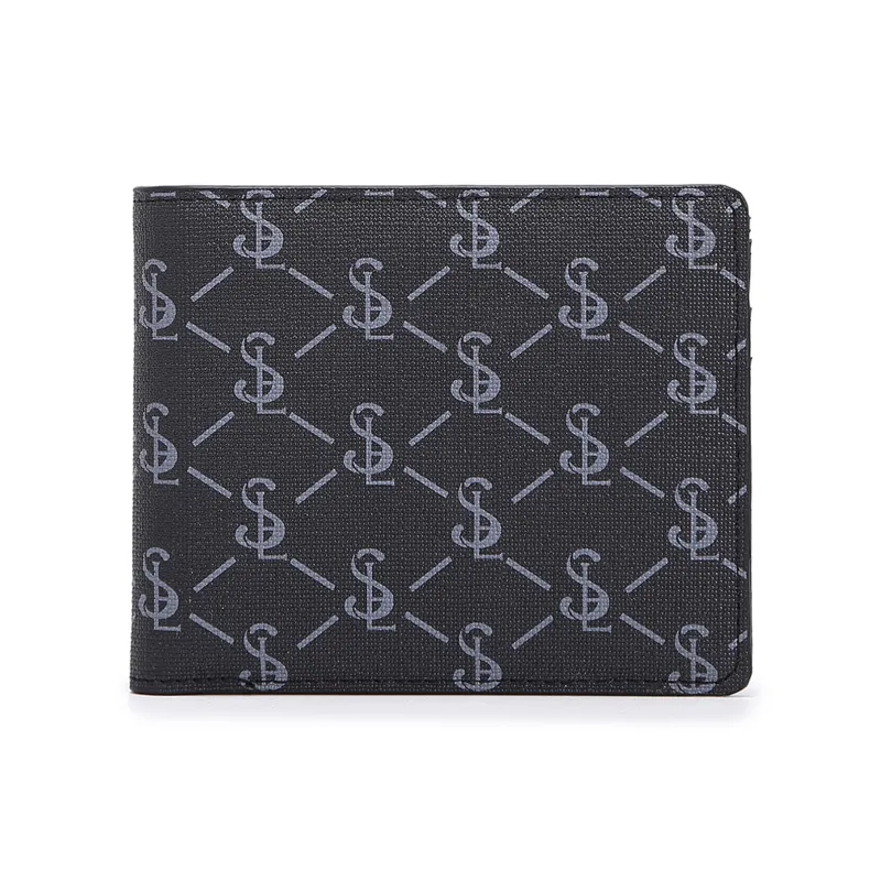 Slazenger PVC Card Holder Wallet Men's Pattern Black-1
