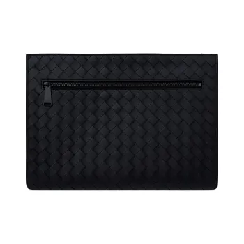 Bottega Veneta Leather Briefcase Clutch Men's Black