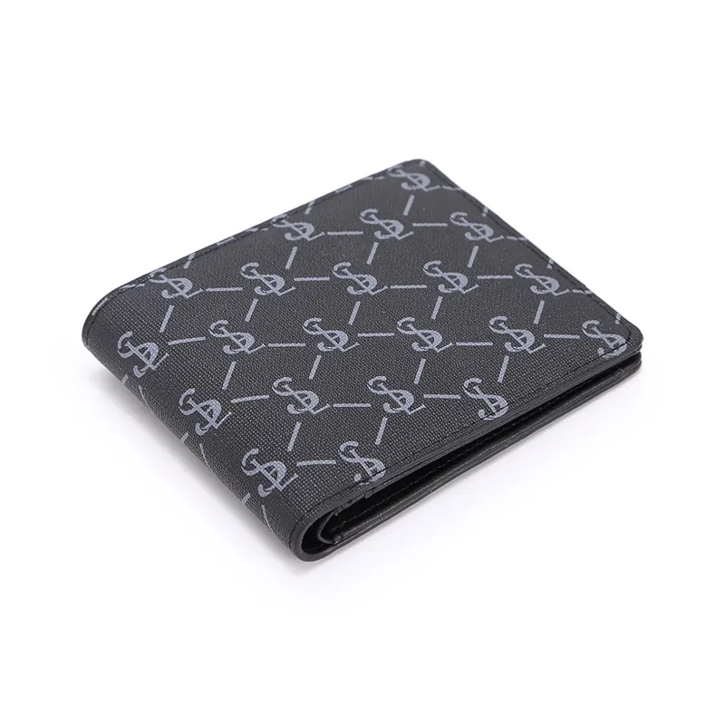 Slazenger PVC Card Holder Wallet Men's Pattern Black-4
