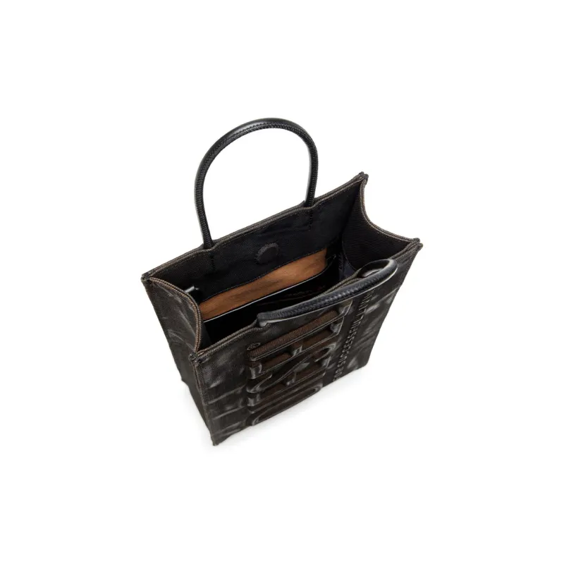 DIESEL Cotton Tote Bag, Shopping Bag, Shoulder Bag, Handbag Men's Black-4