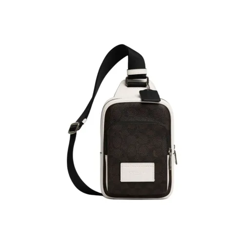 COACH Signature Coated Canvas Sling Bag Mini Men's Black & White