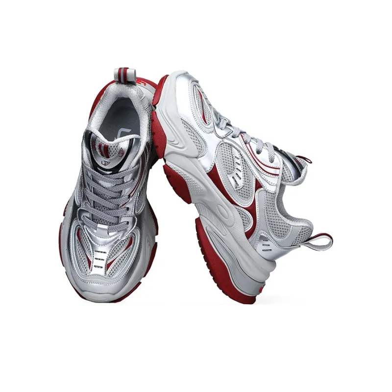 U7 Low-Top Chunky Sneakers Men's Gray Red-2