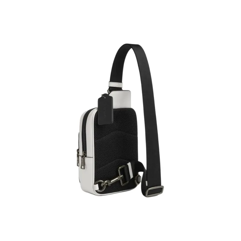 COACH Coated Canvas Sling Bag Mini Men's Black & White-1