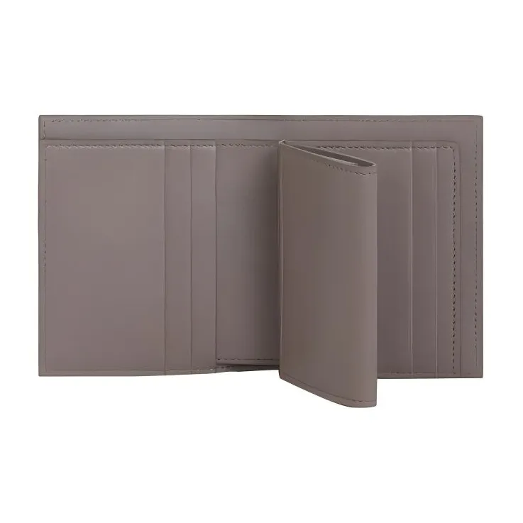 CELINE Grained Cow Leather Decorative Ribbon Wallet Small Size Women's Egg Stone Gray/Mineral Stone Color-2