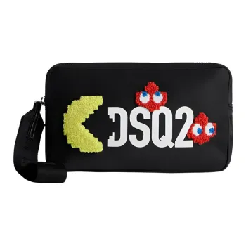 DSQUARED 2 Pac-Man Collaboration Polyester Toiletry Bags Clutches Men's Black