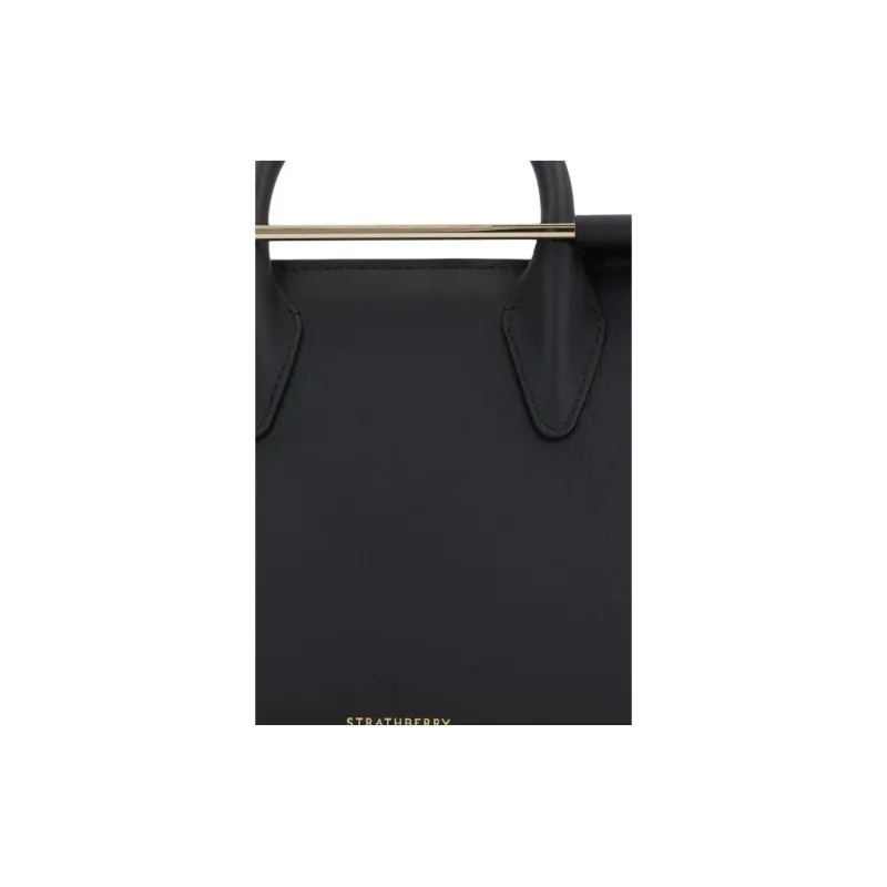 Strathberry Cow Leather Tote Bag Shopping Bag Shoulder Bag Handbag Mini Women's Black-3