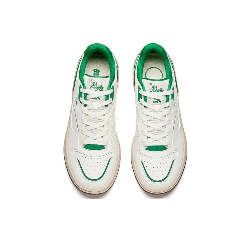 Anta Lieyan1.0 Anti-Slip And Wear-Resistant Coverage Low-Top Skateboard Shoes Men's White Green-2