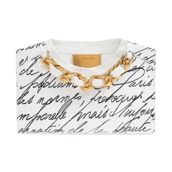 BALMAIN Logo Engraved Wrist Chain Linked Clutch Bag