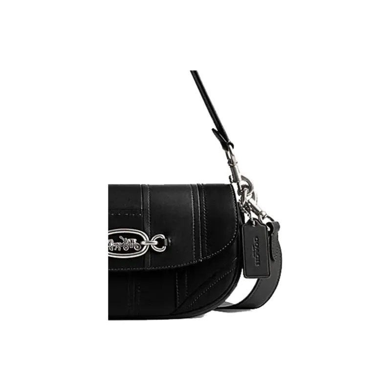 COACH Harley Sheepskin Saddle Bag, Crossbody Bag, Shoulder Bag Medium Size Women's Black-2