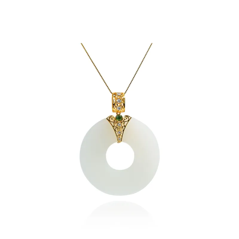CUIYOUSHIJIA Hetian Jade Pendants White Jade Unisex-0