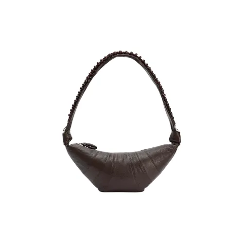 Lemaire Cow Leather Croissant Bag Crossbody Bag Shoulder Bag Medium Size Women's Dark Chocolate