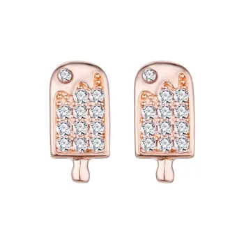 KING OF BLING 925 Sterling Silver Stud Earrings Women's