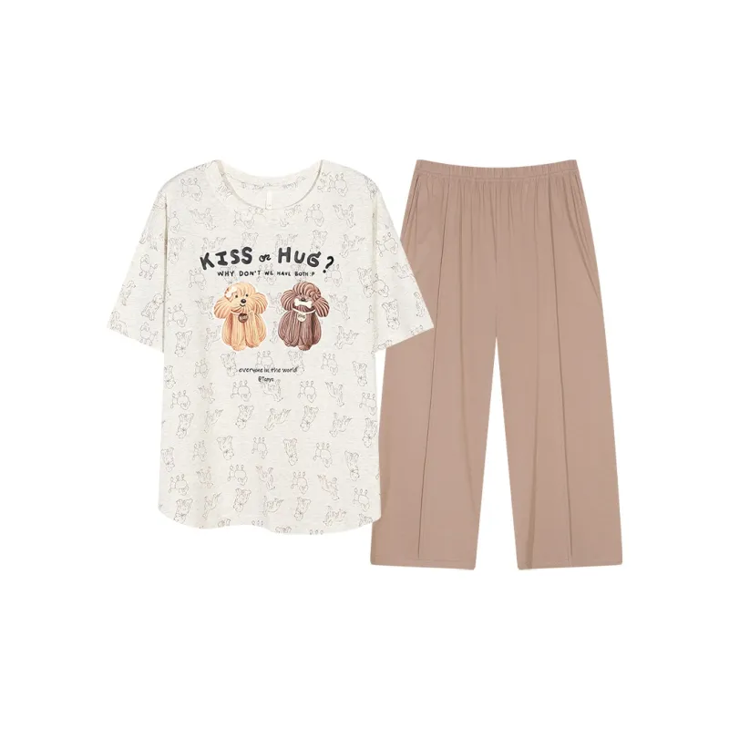 WANANNI Pajama Set Women's Brown-0