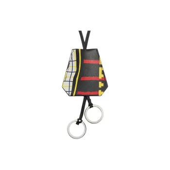 HERMES Leather Metal Necklaces Men's Black