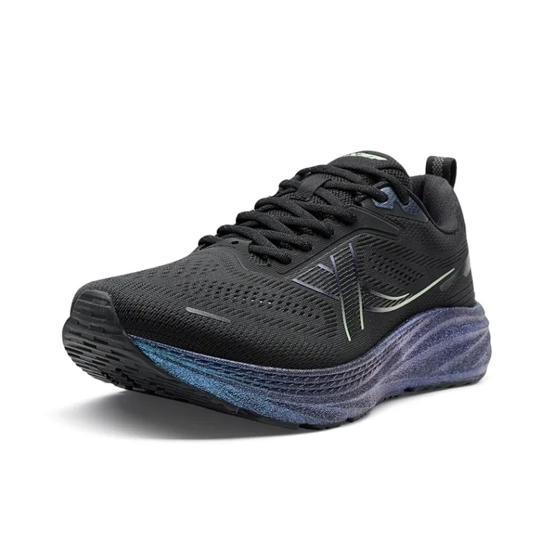 XTEP Thin Base Parsley Durable Breathable Lightweight Low Top Training Running Shoes Men's Black Neon Pink Green-1
