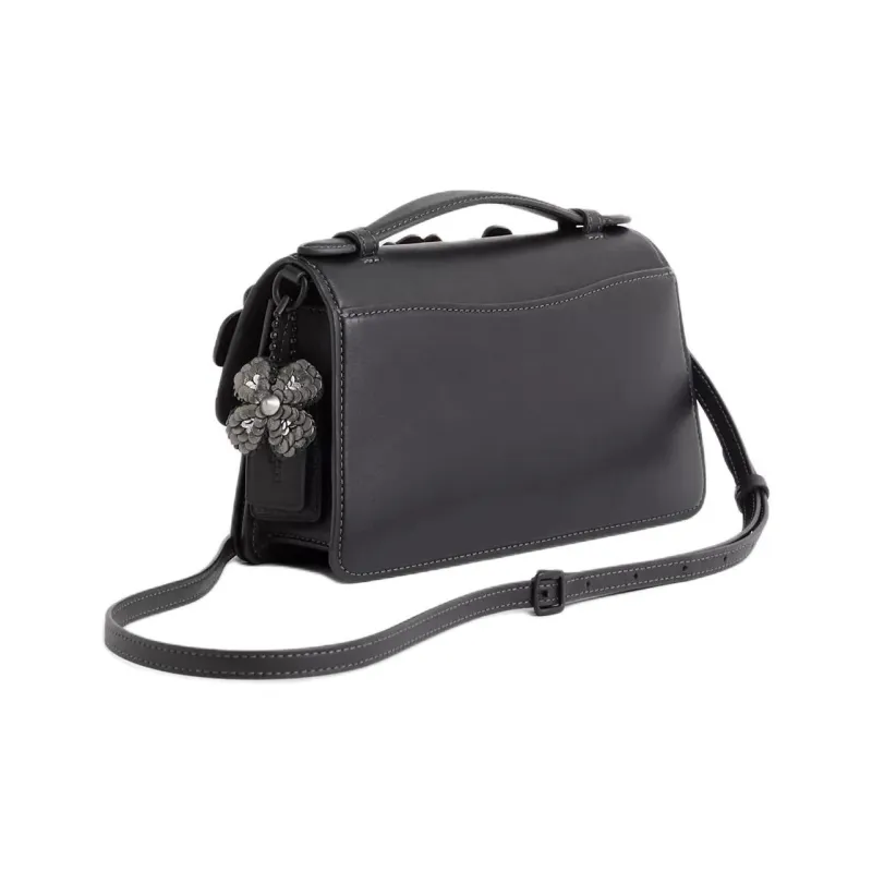 COACH JUNO Leather Shoulder Bag Crossbody Bag Handbag Medium Size Women's Black-1