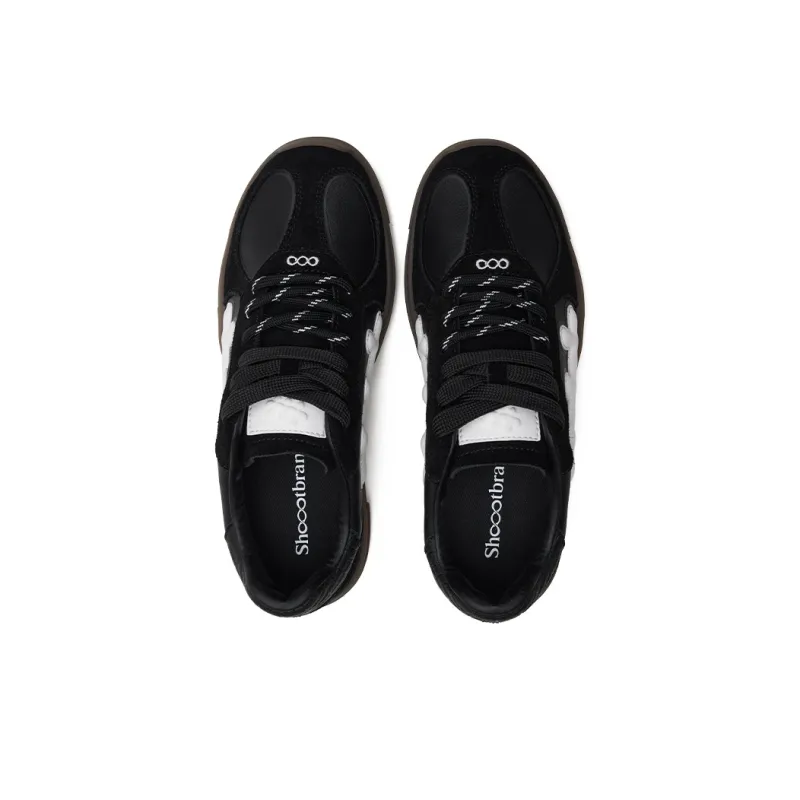SHOOT BRAND Recast Collection Lightweight Wear Resistant Height Increasing Low Top Skateboard Shoes Unisex Black-1