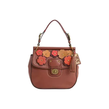 COACH Willis Leather Shoulder Bag Crossbody Bag Handbag Small Size Women's Brass & Pantene