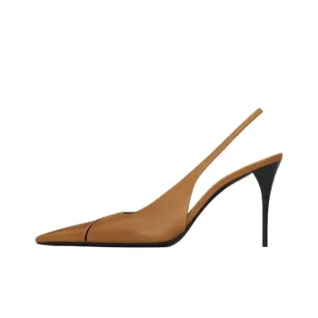 SAINT LAURENT Babylone Slim Heel High Heels 9cm Women's Brown