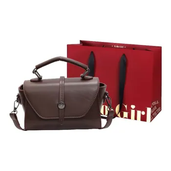 GOX PU Crossbody Portable Small Square Bag, Shoulder Bag Regular Women's Black/Coffee
