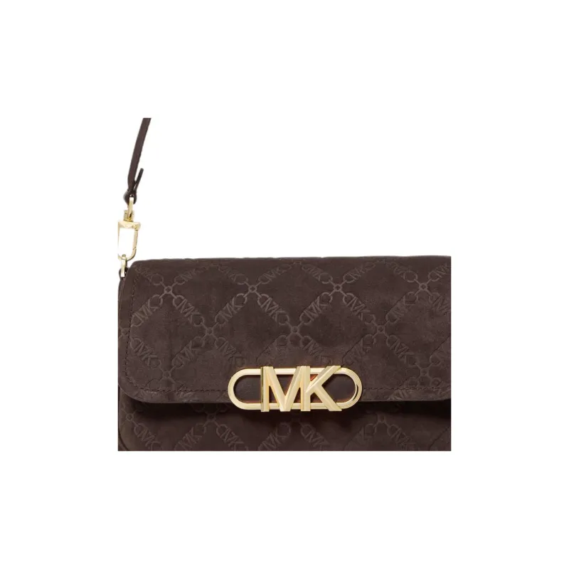 MICHAEL KORS PARKER Suede With Leather Handbag, Shoulder Bag Women's Chocolate Brown-4