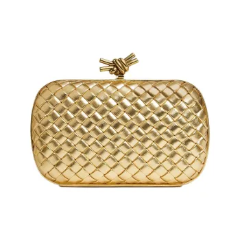 Bottega Veneta Sheepskin Clutch Women's Gold