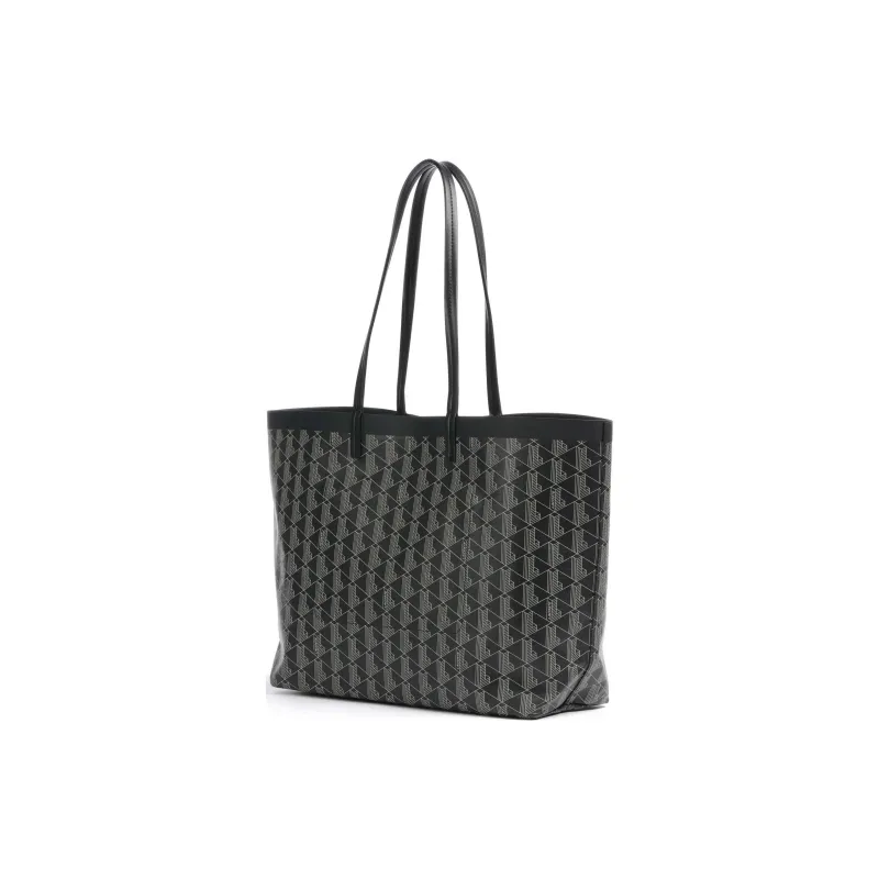 LACOSTE Recycled Cotton Shoulder Bag Women's Black-1