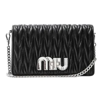 MIU MIU Sheepskin Shoulder Bag, Crossbody Bag Women's Black