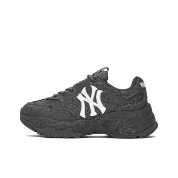 MLB New York Yankees Anti Slip Wear Resistant Low Top Chunky Sneakers Unisex Dark Gray