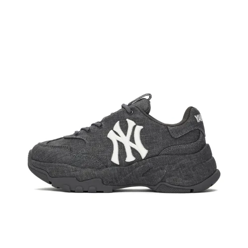 MLB New York Yankees Anti Slip Wear Resistant Low Top Chunky Sneakers Unisex Dark Gray