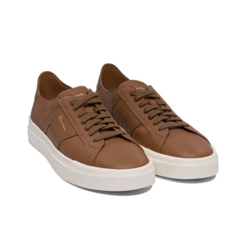 Santoni Low Top Skateboard Shoes Men's Brown-2