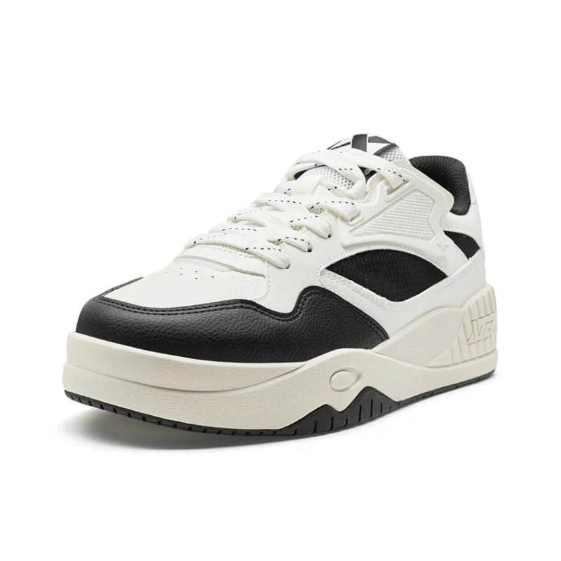 XTEP Air Force 1 Anti-Slip And Wear-Resistant Coverage Low-Top Skateboard Shoes Men's White Black-1