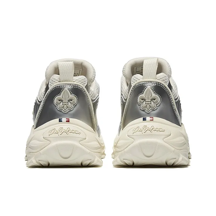 Palladium Breathable Height Increasing Rebound Low Top Casual Shoes Unisex White Silver-4