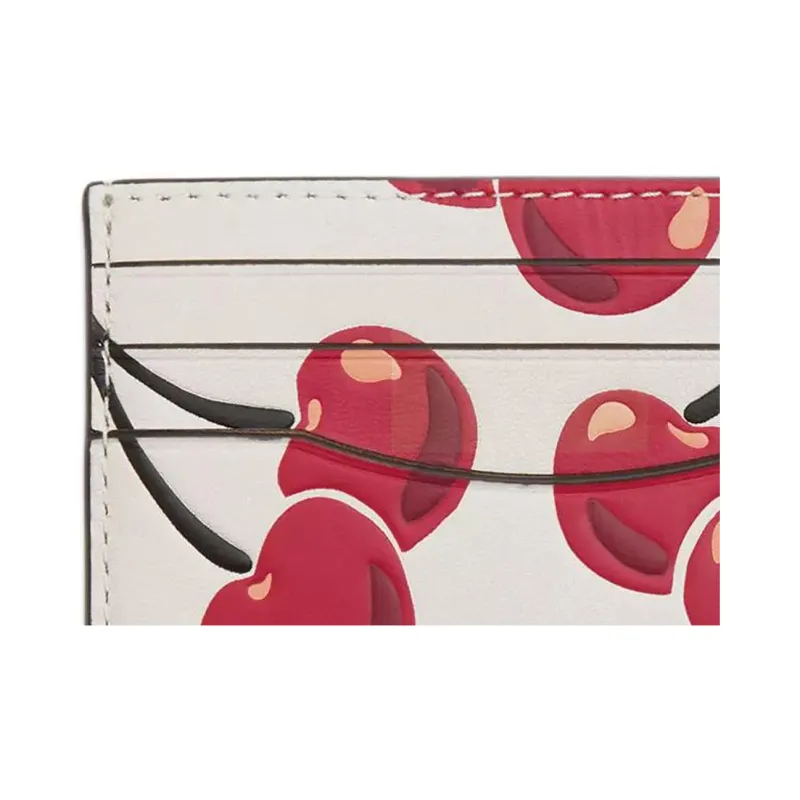 COACH Leather Card Holder Mini Women's Silver & Chalk Multicolor-2