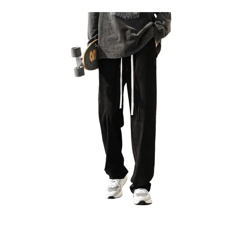GWAF Classic Basic Solid Color Versatile Minimalist Style Drawstring Lace Up Casual Straight Fit Pants Unisex-17