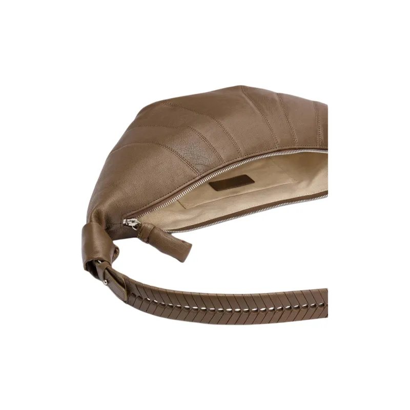 Lemaire Cow Leather Croissant Bag, Crossbody Bag, Shoulder Bag Medium Size Women's Khaki-2
