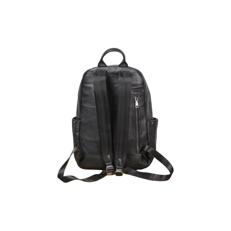 LARTIGENT Top Grain Cow Leather Large Capacity Computer Backpack Multifunction Backpack Regular Men's Black-2