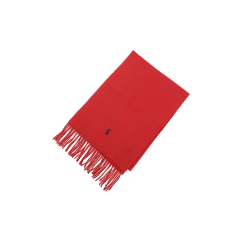 Polo Ralph Lauren Wool Recycled Wool Knit Scarves Unisex Red