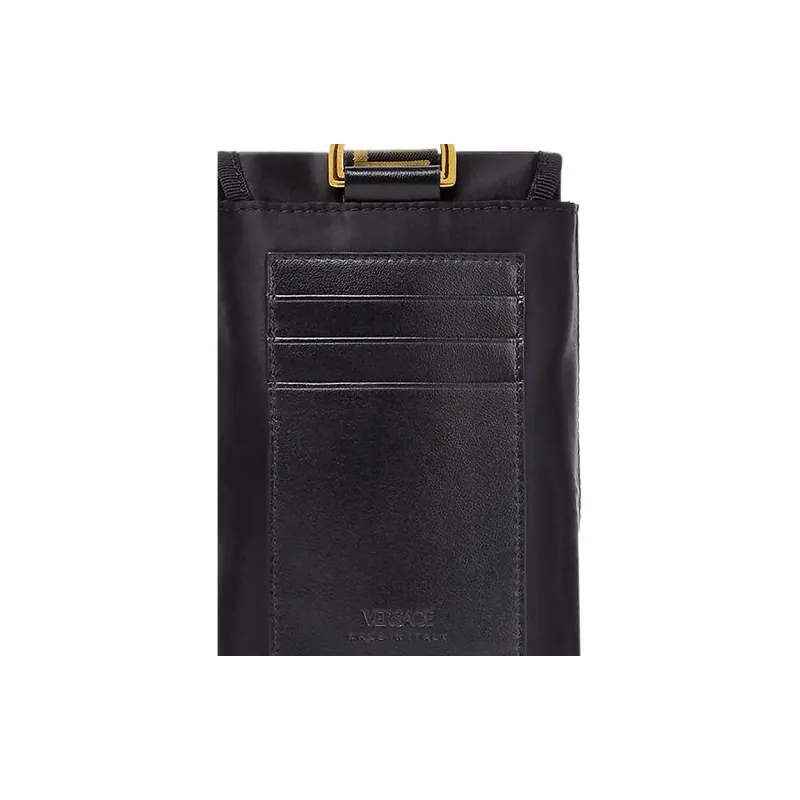 FANSIZHE VERSACE Cow Leather Decoration Cell Phone Pouch Clutch Mini Men's Black-2
