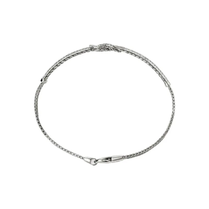 John Hardy Sterling Silver Love Knot Diamond Bracelet-2