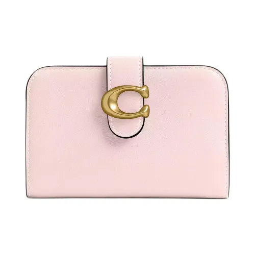 COACH Tabby Grained Leather Wallet Mini Women's Pink
