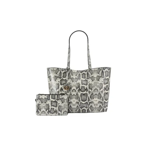 Kurt Geiger London Snakeskin Print Leather Tote Bag, Shopping Bag, Handbag, Shoulder Bag Women's Bone Gray